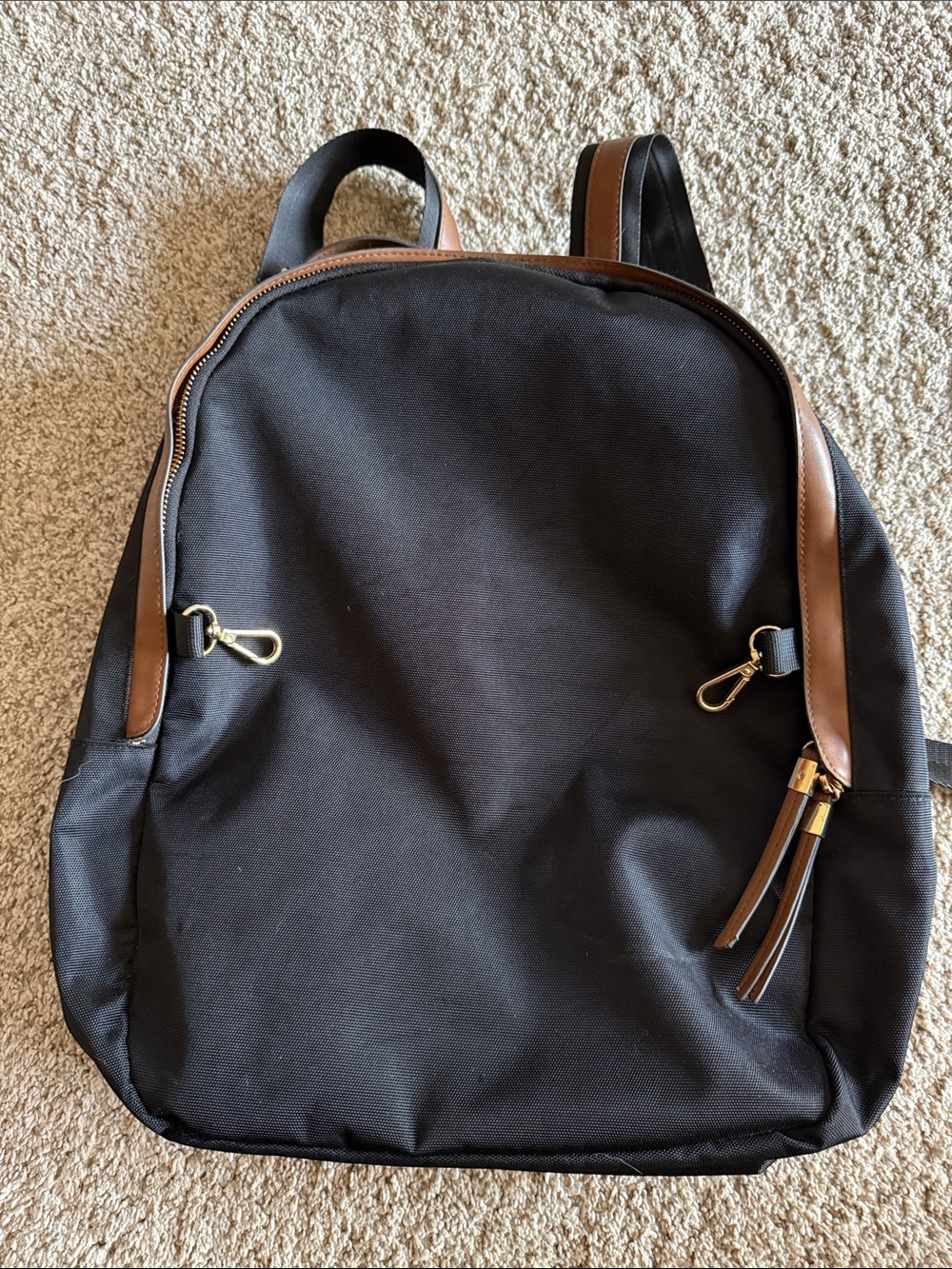 Tommy Bahama Black and Brown Men’s Casual Backpack - Classic Everyday Bag